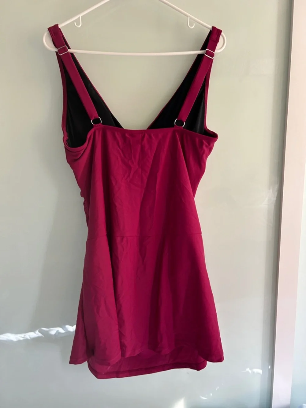 Women’s Deep Raspberry One-Piece Swimdress - Picture 4 of 4